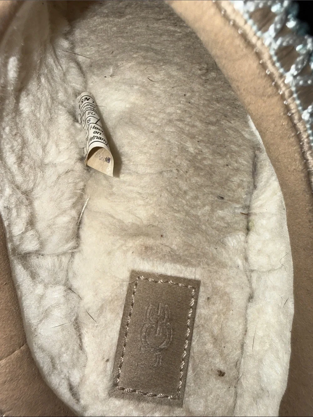 UGG Kids Tan Suede Slip-On Clog with Trim